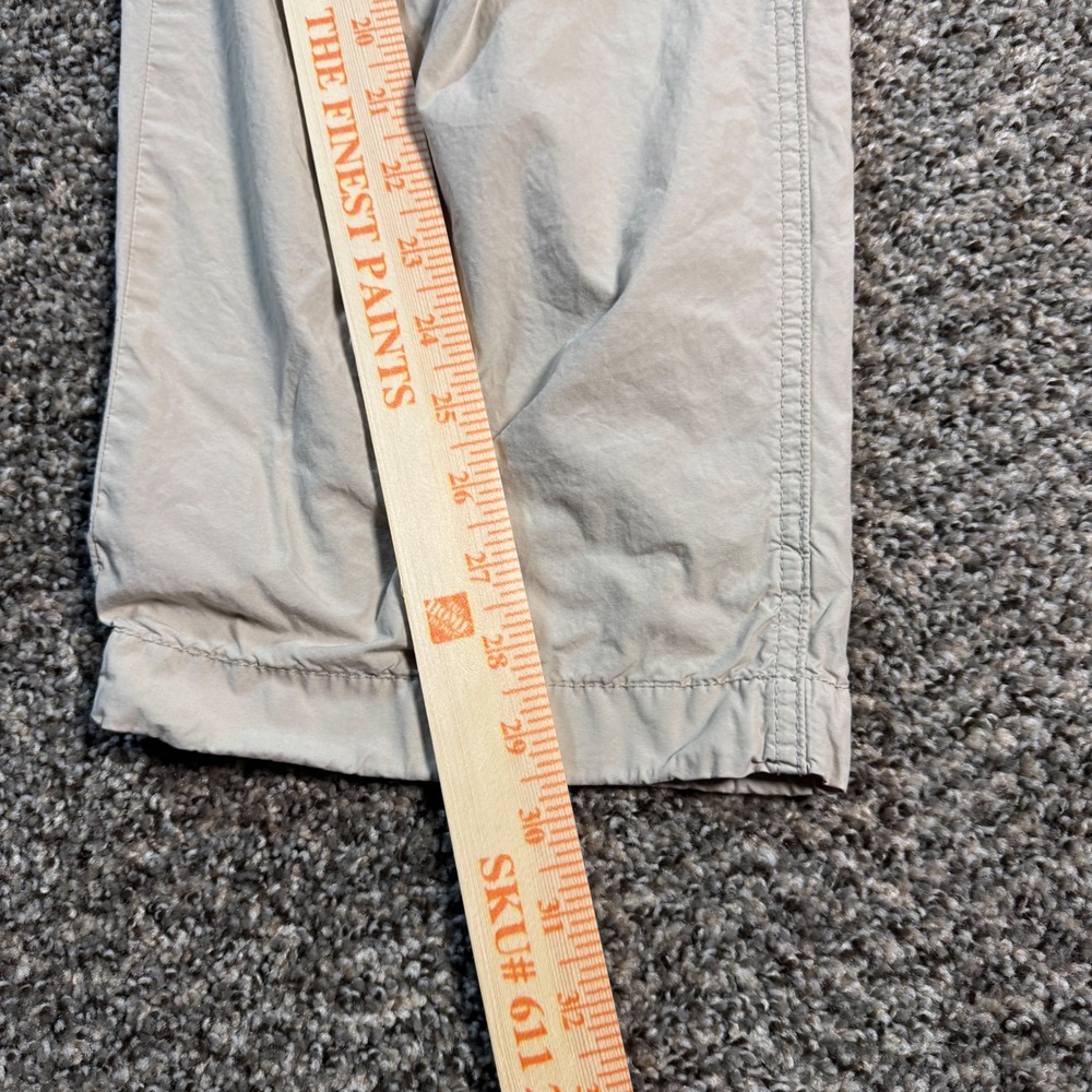 Size Medium Uniqlo Mens Relaxed Fit Cotton Beige Khaki Elastic Waist Pants - Picture 7 of 10